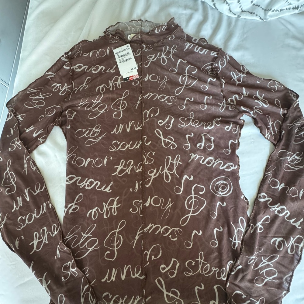 Honor the Gift Mesh Top with White Script